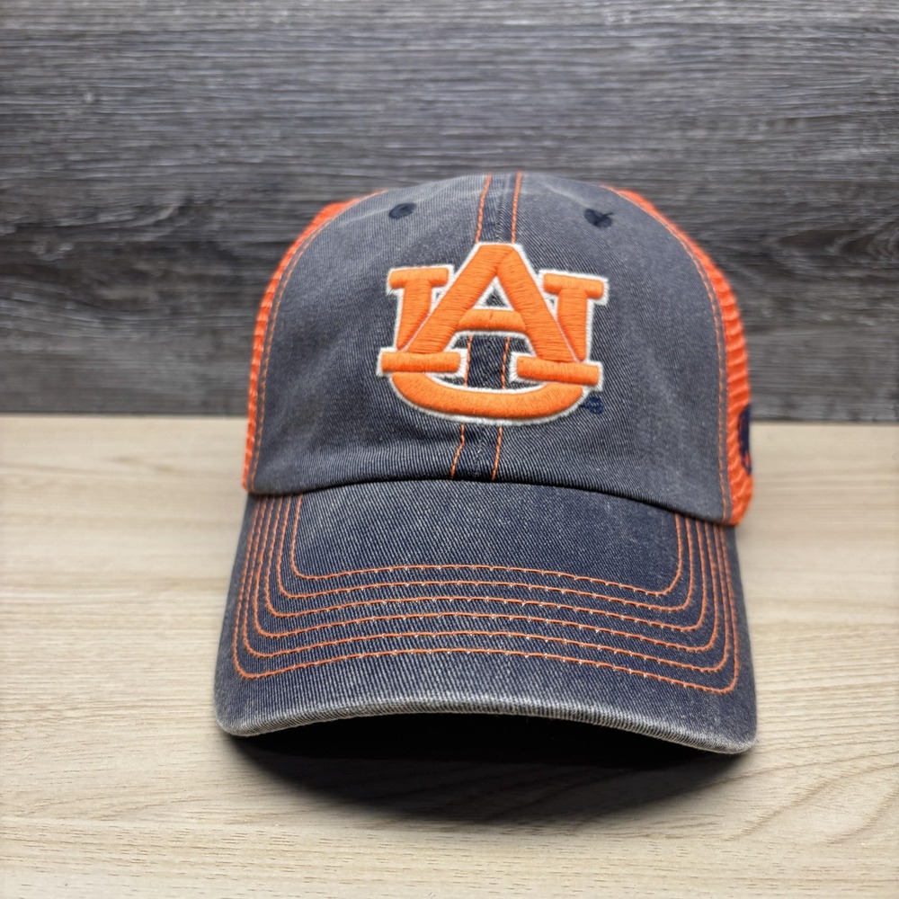 Auburn Tigers Hat Cap Snap Back Mens Navy Orange NCAA Football Trucker Mesh
